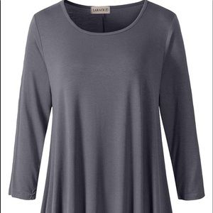 Women 3/4 Sleeve Tunic Top Loose Fit Flare T-Shirt